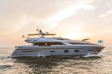 Starboard of motor yacht Santorini in Dubai on charter with Bluemoon